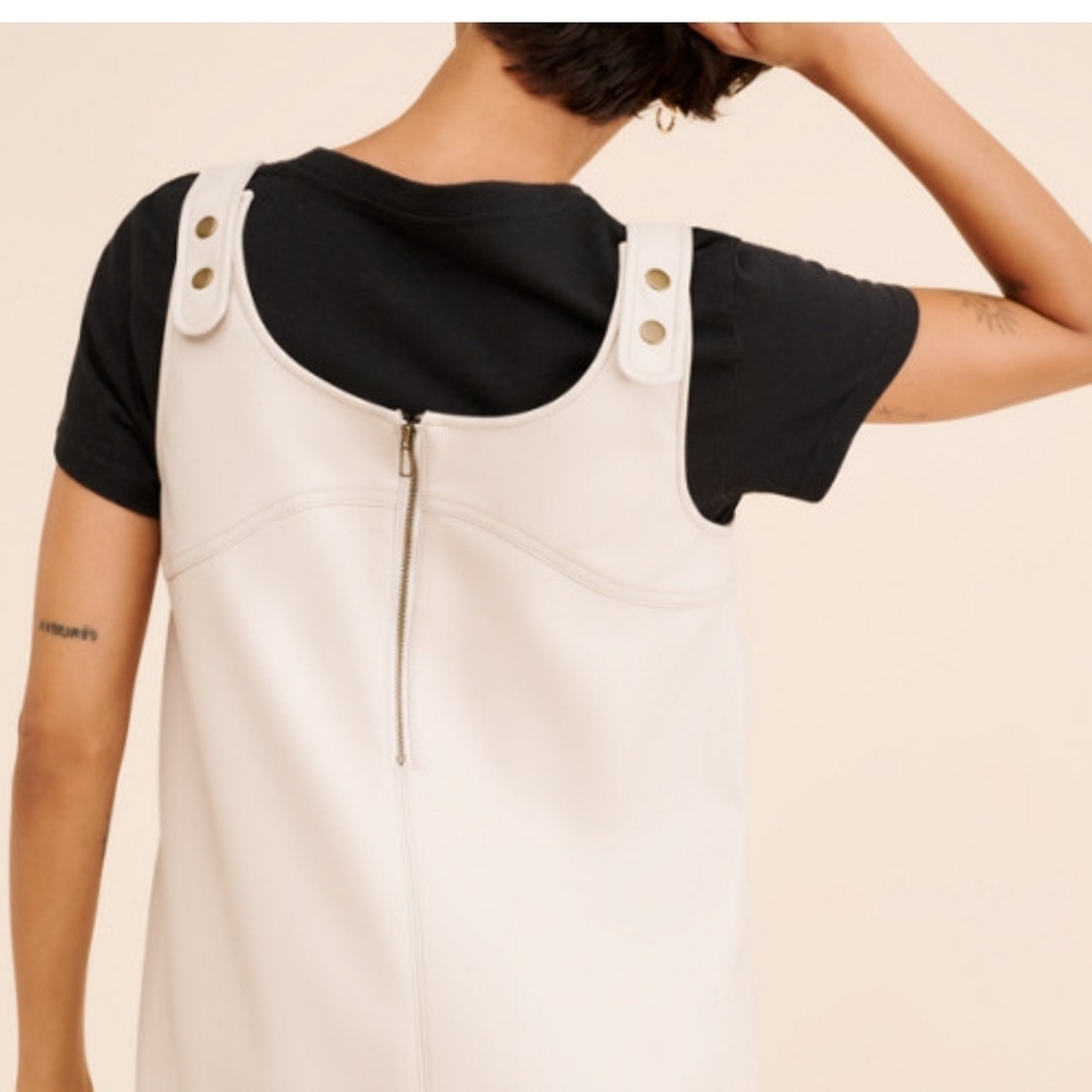 Pilcro for Anthropologie Vegan Leather Mini Dress Size 6 - Picture 6 of 9
